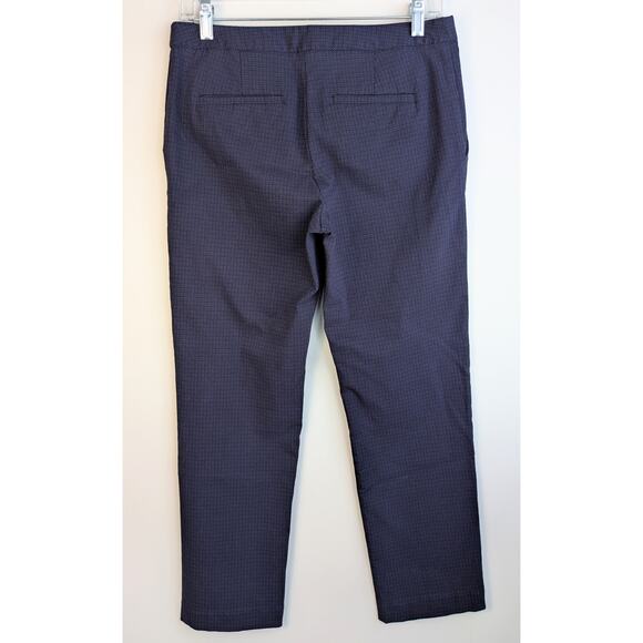 Mario Serrani Italy Mid Rise Cropped Ankle Dress Pants Size 6 Blue Black Career - Picture 3 of 9